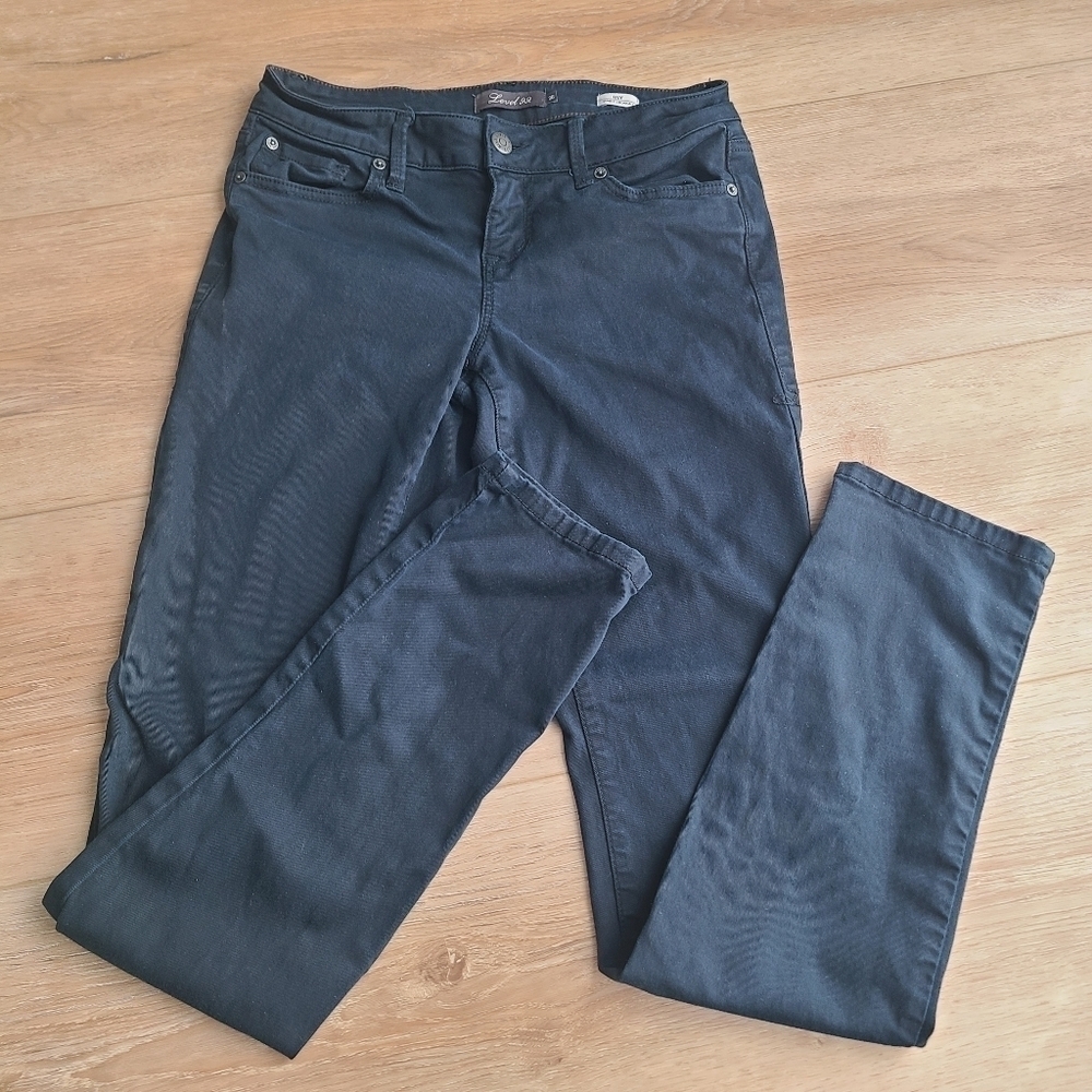 Women's size 26 Navy Lily Skinny Straight Low Rise Level 99 Jeans VGUC